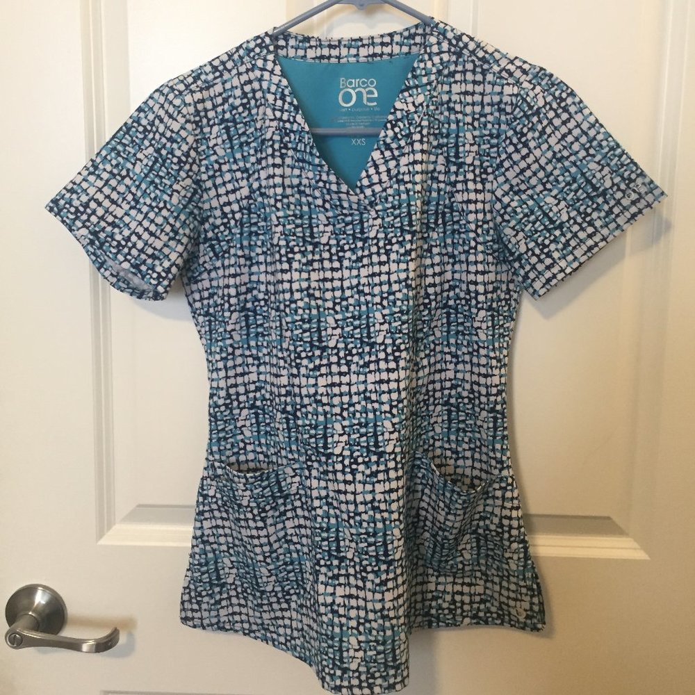 XXS Barco One Printed Scrub Top